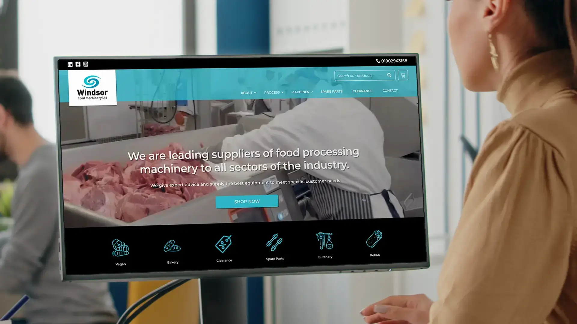 windsor food machinery website design
